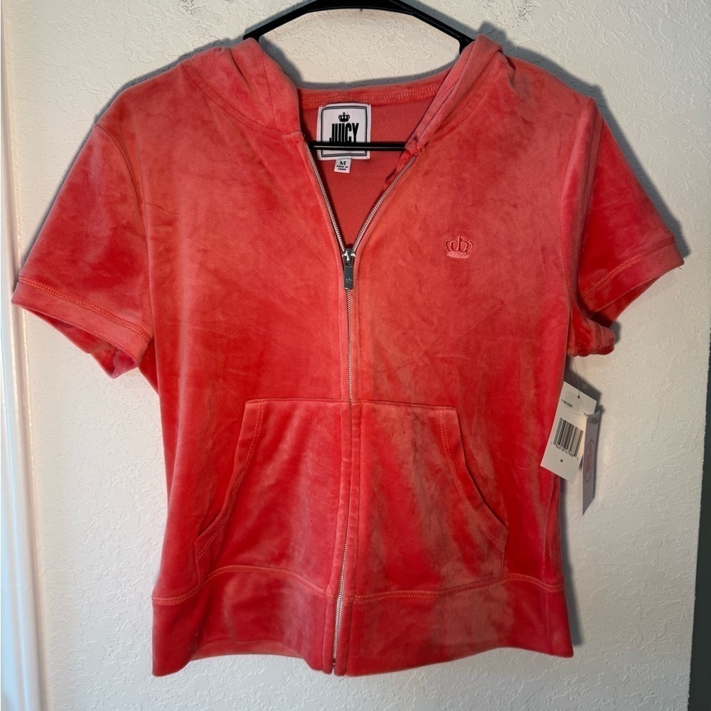 Juicy by Juicy Couture Short Sleeve Y2K Zip Up Track Jacket NWT Juniors Size M - Picture 2 of 9